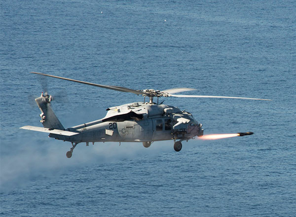 Image of Jet firing a Hellfire missile