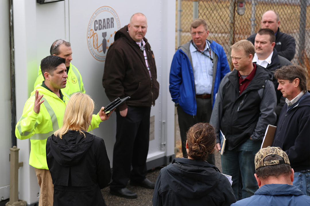 Tom Rosso, CBARR's business manager, leads a tour of the laboratory and explains CBARR's remediation plan.