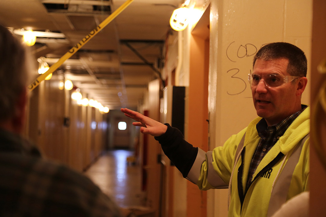 Tom Rosso, CBARR’s business manager, leads a tour of the laboratory and explains CBARR’s remediation plan.