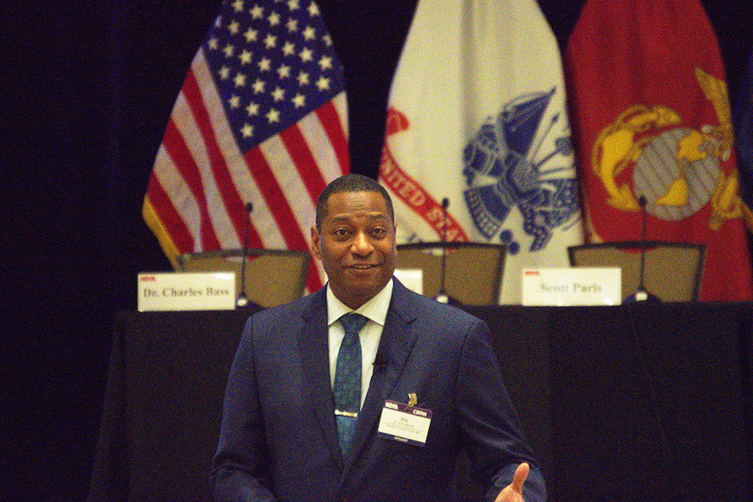 RDECOM C&B Center Director Eric Moore, Ph.D., speaks at the annual NDIA CBRN Defense Conference about technology and innovation in development to support the CBRN community.