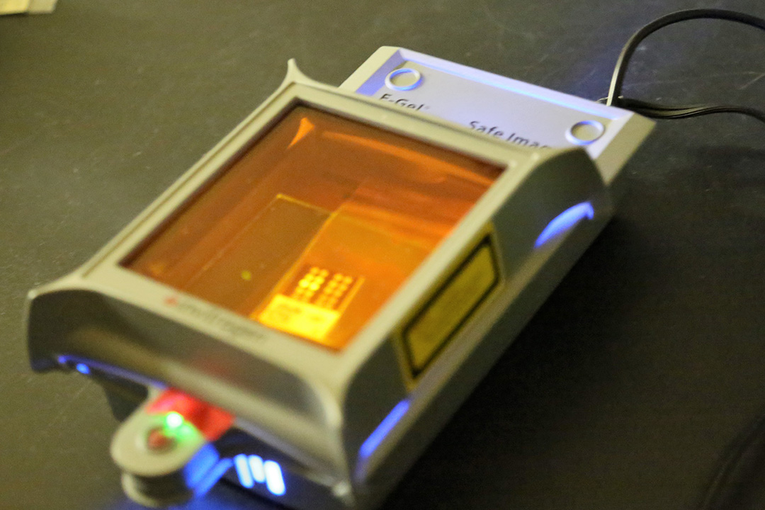 When exposed to a swab from Army equipment, an assay ticket will light up inside the imager. Counterfeit equipment would not make the ticket light up. Photo credit: Brad Kroner.