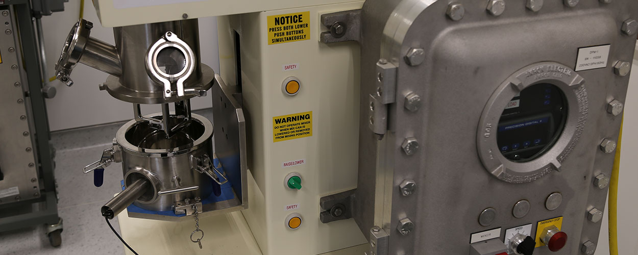 One of the many safety features in the red phosphorus facility is a steel enclosure housing the electrical components to safeguard against potential hazards from sparks igniting particulates.