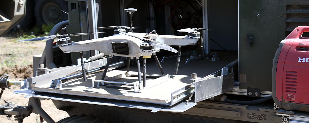 The Deep Purple is a quad-rotor unmanned aircraft system developed by CCDC Chemical Biological Center that was integrated with chemical detection capability for the JWA 2019.
