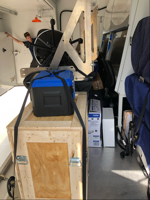 Image of mobile lab strapped down